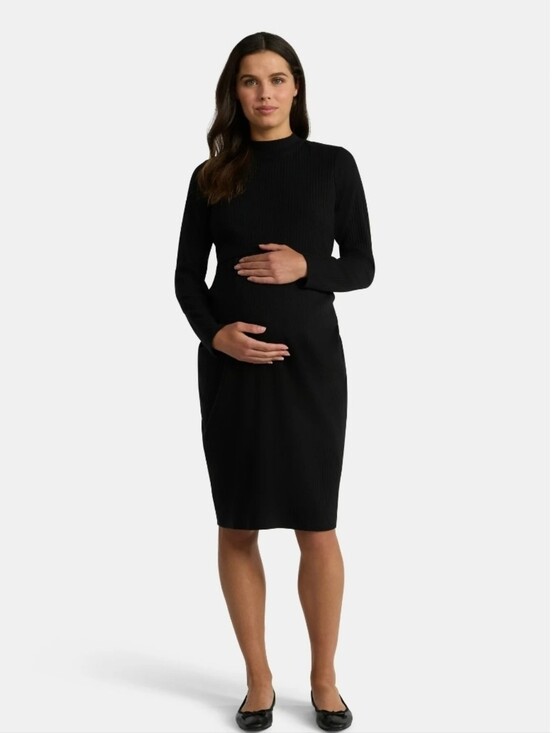 Time and Tru Dresses & Skirts - Time and Tru Black 2 Piece Long Sleeve Ribbed Maternity Dress